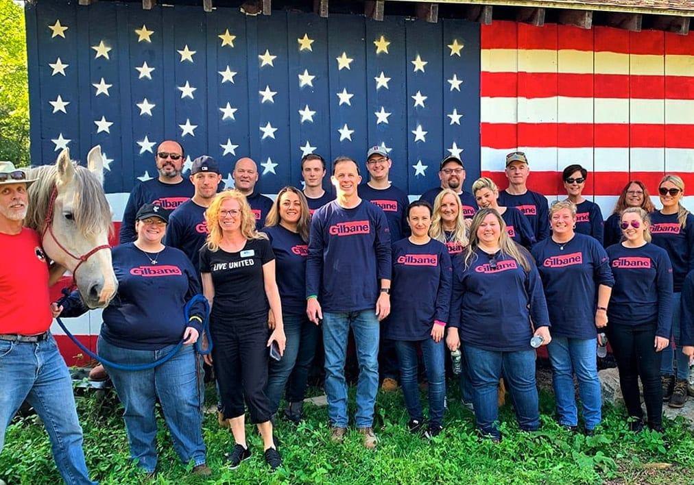 A workplace team at a United Way campaign