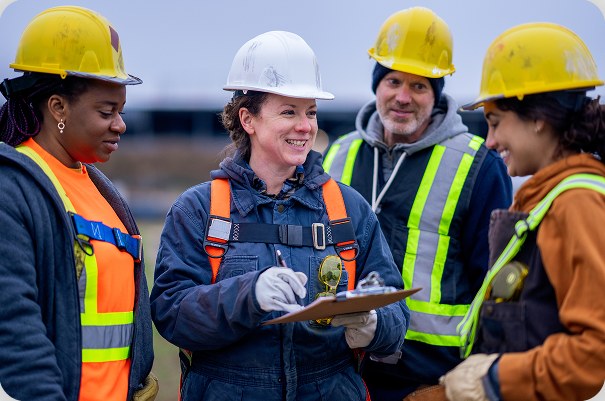 Tradespeople on a job site